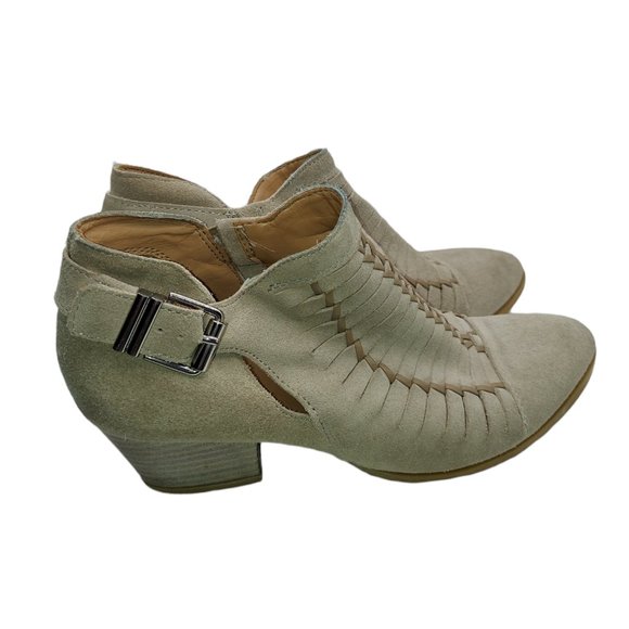 Franco Sarto Great Suede Tan Booties Women's Size 6 1/2 - Picture 3 of 11